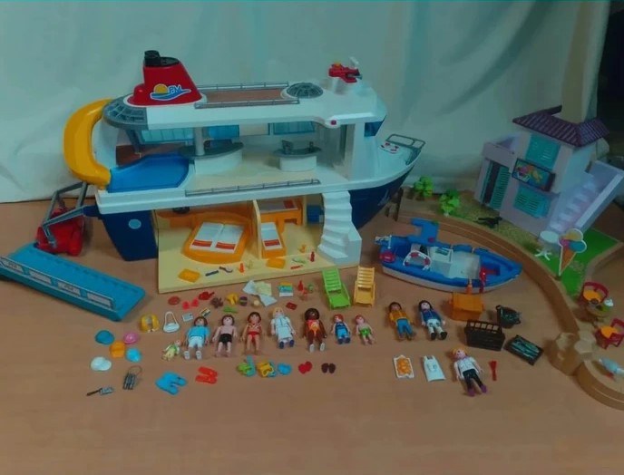 lot bateau de croisiére et port Playmobil