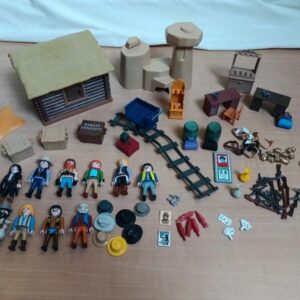 lot personnages et accessoires cow boys playmobil